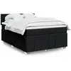 Image de Sommier À Lattes De Lit Avec Matelas Noir 140x190 Cm Tissu Vidaxl