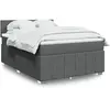 Image de Sommier À Lattes De Lit Avec Matelas Gris Foncé 140x190cm Tissu Vidaxl