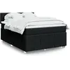 Image de Sommier À Lattes De Lit Avec Matelas Noir 140x190 Cm Tissu Vidaxl