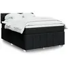 Image de Sommier À Lattes De Lit Avec Matelas Noir 140x190 Cm Tissu Vidaxl