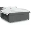 Image de Sommier À Lattes De Lit Avec Matelas Gris Foncé 180x200cm Tissu Vidaxl