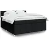 Image de Sommier À Lattes De Lit Avec Matelas Noir 180x200 Cm Tissu Vidaxl