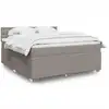 Image de Sommier À Lattes De Lit Avec Matelas Taupe 180x200 Cm Tissu Vidaxl
