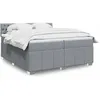Image de vidaXL Sommier à lattes de lit avec matelas Gris clair 200x200cm Tissu 3287182