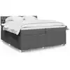 Image de Sommier À Lattes De Lit Avec Matelas Gris Foncé 200x200cm Tissu Vidaxl