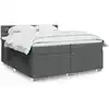 Image de Sommier À Lattes De Lit Avec Matelas Gris Foncé 200x200cm Tissu Vidaxl