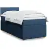 Image de Sommier À Lattes De Lit Avec Matelas Bleu 80x200 Cm Tissu Vidaxl