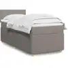 Image de Sommier À Lattes De Lit Avec Matelas Taupe 90x190 Cm Tissu Vidaxl