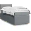Image de Sommier    Lattes De Lit Avec Matelas Gris Clair 90x200 Cm Tissu Vidaxl