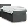 Image de Sommier À Lattes De Lit Avec Matelas Gris Foncé 90x200 Cm Tissu Vidaxl