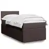 Image de Sommier À Lattes De Lit Avec Matelas Marron Foncé 90x200 Cm Vidaxl