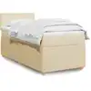 Image de Sommier À Lattes De Lit Avec Matelas Crème 90x200 Cm Tissu Vidaxl