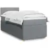 Image de Sommier À Lattes De Lit Avec Matelas Gris Clair 90x200 Cm Tissu Vidaxl