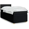 Image de Sommier À Lattes De Lit Avec Matelas Noir 90x200 Cm Tissu Vidaxl