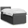 Image de Sommier    Lattes De Lit Avec Matelas Gris Fonc © 90x200 Cm Tissu Vidaxl