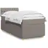 Image de Sommier À Lattes De Lit Avec Matelas Taupe 90x200 Cm Tissu Vidaxl