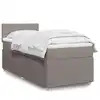 Image de Sommier À Lattes De Lit Avec Matelas Taupe 100x200 Cm Tissu Vidaxl