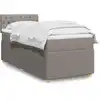 Image de Sommier À Lattes De Lit Avec Matelas Taupe 100x200 Cm Tissu Vidaxl