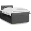 Image de Sommier À Lattes De Lit Avec Matelas Gris Foncé 120x190cm Tissu Vidaxl