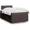 Image de Sommier À Lattes De Lit Avec Matelas Marron Foncé 120x200 Cm Vidaxl