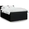 Image de Sommier À Lattes De Lit Avec Matelas Noir 140x190 Cm Tissu Vidaxl
