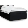 Image de Sommier À Lattes De Lit Avec Matelas Noir 140x190 Cm Tissu Vidaxl