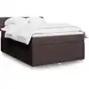 Image de Sommier À Lattes De Lit Avec Matelas Marron Foncé 140x190 Cm Vidaxl