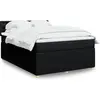 Image de Sommier À Lattes De Lit Avec Matelas Noir 140x190 Cm Tissu Vidaxl