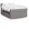 Image de Sommier À Lattes De Lit Avec Matelas Taupe 140x190 Cm Tissu Vidaxl