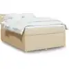 Image de Sommier À Lattes De Lit Avec Matelas Crème 140x190 Cm Tissu Vidaxl