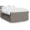 Image de Sommier À Lattes De Lit Avec Matelas Taupe 140x200 Cm Tissu Vidaxl