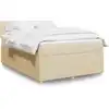 Image de Sommier À Lattes De Lit Avec Matelas Crème 140x200 Cm Tissu Vidaxl