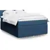 Image de Sommier À Lattes De Lit Avec Matelas Bleu 140x200 Cm Tissu Vidaxl