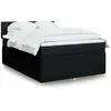 Image de Sommier À Lattes De Lit Avec Matelas Noir 140x200 Cm Tissu Vidaxl