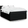 Image de Sommier À Lattes De Lit Avec Matelas Noir 140x200 Cm Tissu Vidaxl