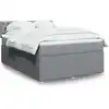 Image de Sommier À Lattes De Lit Avec Matelas Gris Clair 160x200cm Tissu Vidaxl