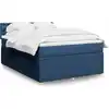 Image de Sommier À Lattes De Lit Avec Matelas Bleu 160x200 Cm Tissu Vidaxl