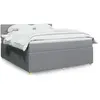 Image de Sommier À Lattes De Lit Avec Matelas Gris Clair 180x200cm Tissu Vidaxl