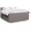 Image de Sommier À Lattes De Lit Avec Matelas Taupe 200x200 Cm Tissu Vidaxl