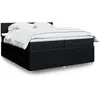 Image de Sommier À Lattes De Lit Avec Matelas Noir 200x200 Cm Tissu Vidaxl