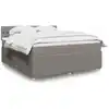 Image de Sommier À Lattes De Lit Avec Matelas Taupe 200x200 Cm Tissu Vidaxl