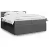 Image de Sommier    Lattes De Lit Avec Matelas Gris Fonc © 200x200cm Tissu Vidaxl