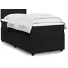 Image de Sommier    Lattes De Lit Avec Matelas Noir 90x190 Cm Velours Vidaxl