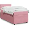 Image de Sommier À Lattes De Lit Avec Matelas Rose 90x200 Cm Velours Vidaxl