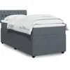 Image de Sommier À Lattes De Lit Et Matelas Gris Foncé 90x200 Cm Velours Vidaxl