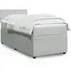 Image de Sommier À Lattes De Lit Et Matelas Gris Clair 100x200cm Velours Vidaxl