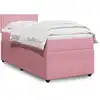 Image de Sommier À Lattes De Lit Avec Matelas Rose 100x200 Cm Velours Vidaxl