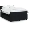 Image de Sommier À Lattes De Lit Avec Matelas Noir 140x190 Cm Velours Vidaxl