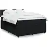 Image de Sommier À Lattes De Lit Avec Matelas Noir 140x200 Cm Velours Vidaxl