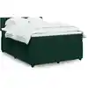 Image de Sommier À Lattes De Lit Et Matelas Vert Foncé 160x200cm Velours Vidaxl